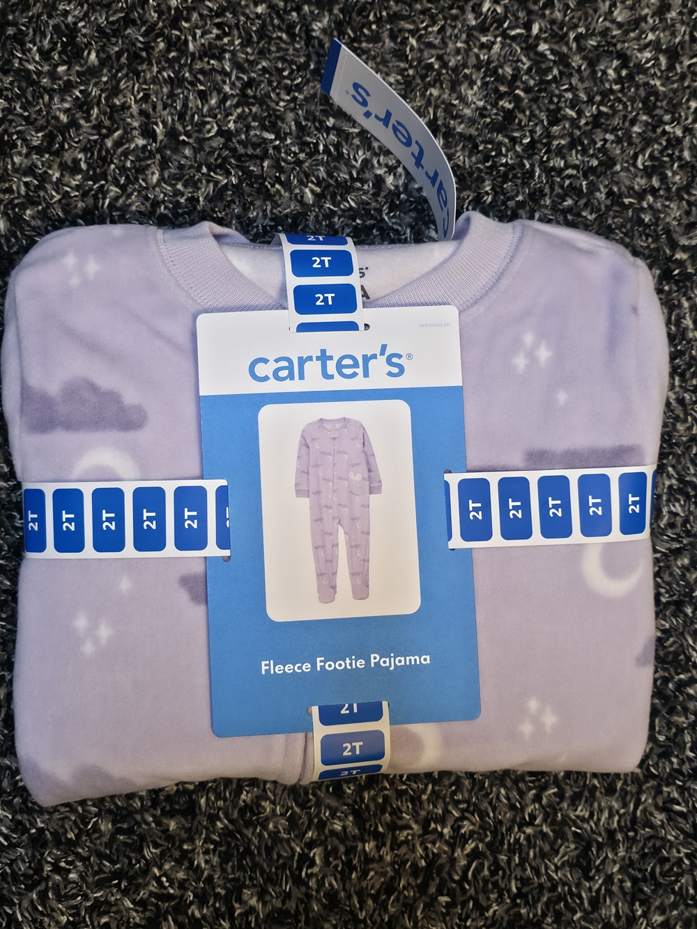 Carter's Lavender & Light Purple Children's Footies. - Picture 4 of 6